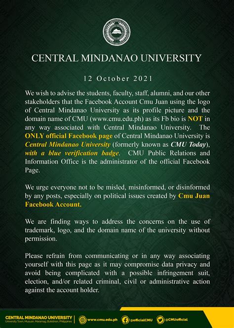 prisms cmu|Online Student Account – Central Mindanao University.